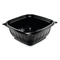 Dart PresentaBowls Pro Black Square Bowls, 12 oz, 5 x 5 x 2, Black, Plastic, PK504, 504PK B12SB